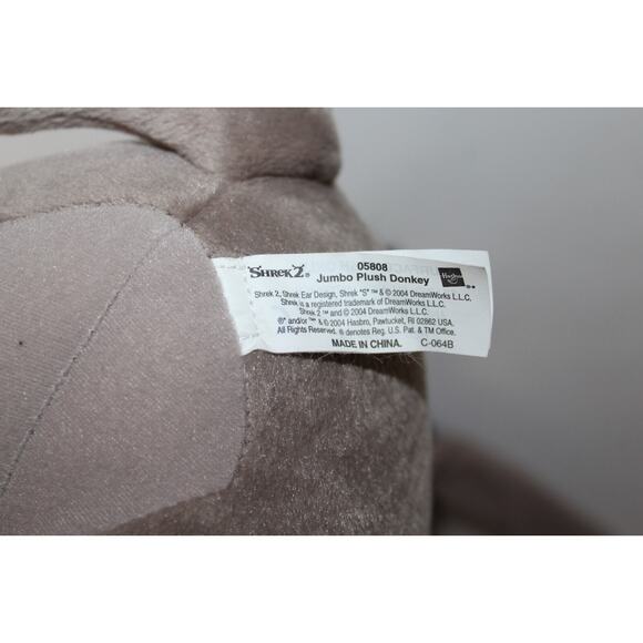 Shrek 2 Jumbo Plush Donkey Fun Big Smile Smiling Dreamworks 2004 Hasbro 21" - Picture 10 of 10